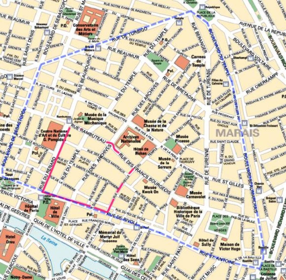 Mapa de barrio Gay de París