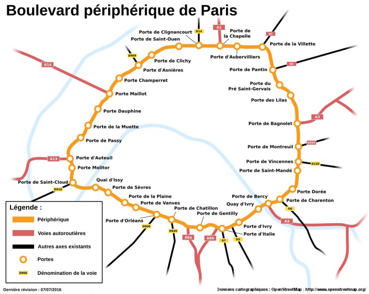 Mapa de Boulevard Périphérique