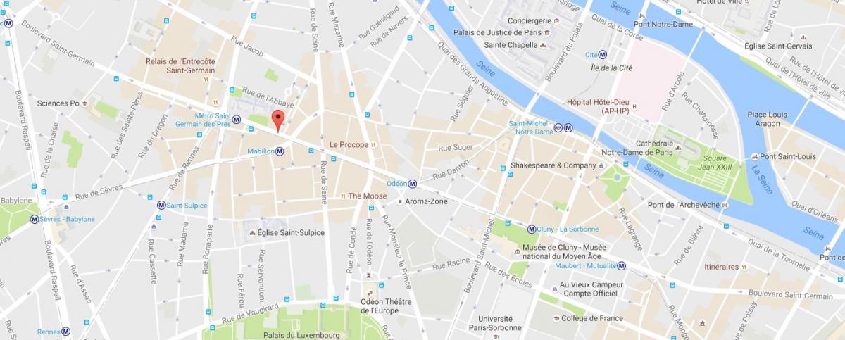 Mapa de el Boulevard Saint-Germain