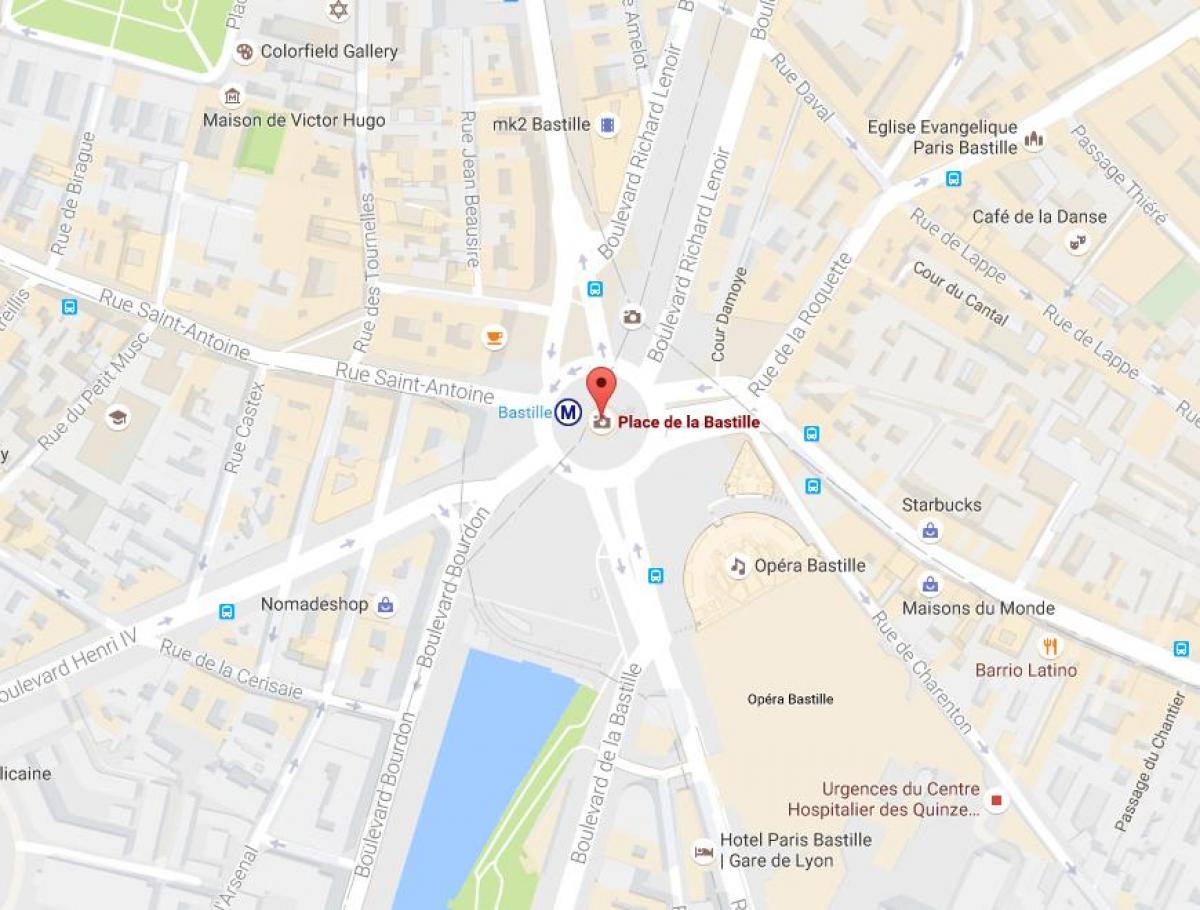 Mapa de La Place de la Bastille