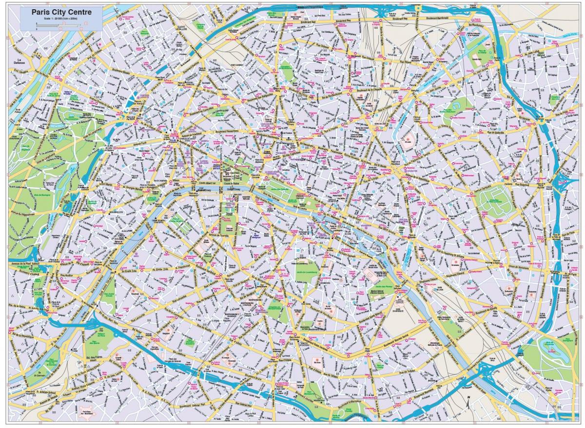 Mapa de París, centro de la ciudad