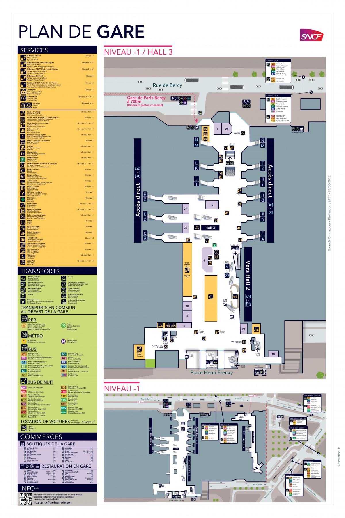 Mapa de Paris-Gare de Lyon Hall 3