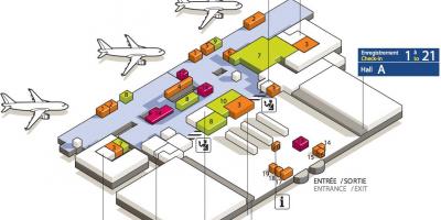 Mapa de CDG aeropuerto terminal 3