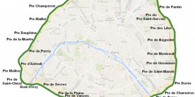 Mapa de las puertas de la Ciudad de París