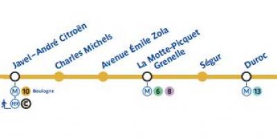 Mapa de la línea 10 del metro de París