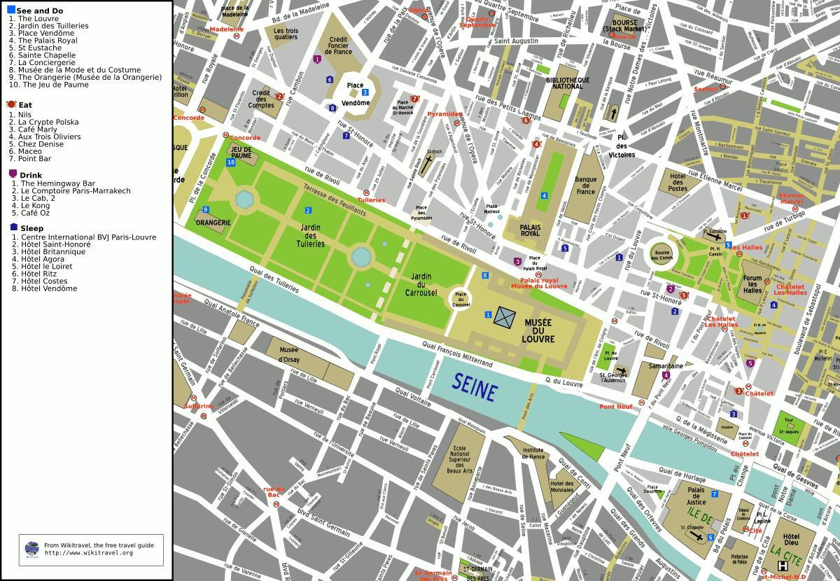 Mapa de 1er arrondissement de París