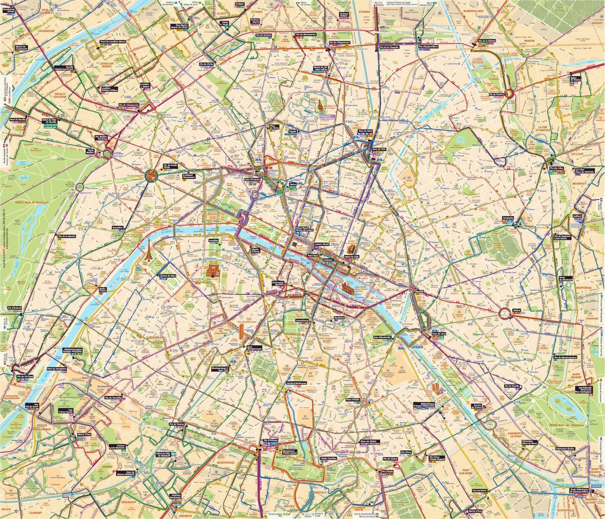 Mapa de autobuses de París