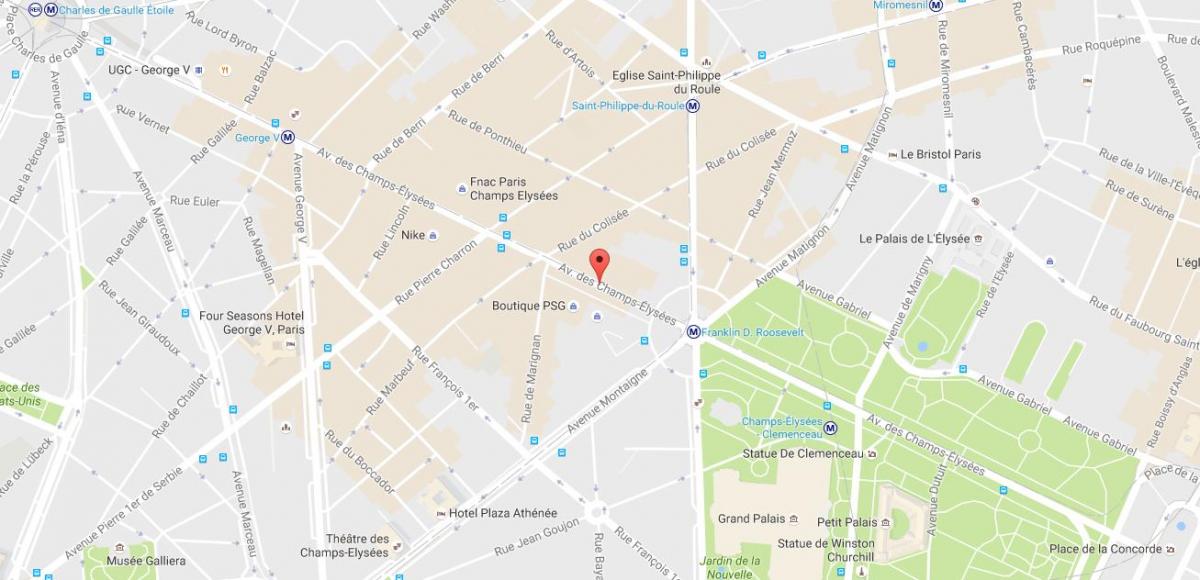 Mapa de la Avenue des Champs-Élysées