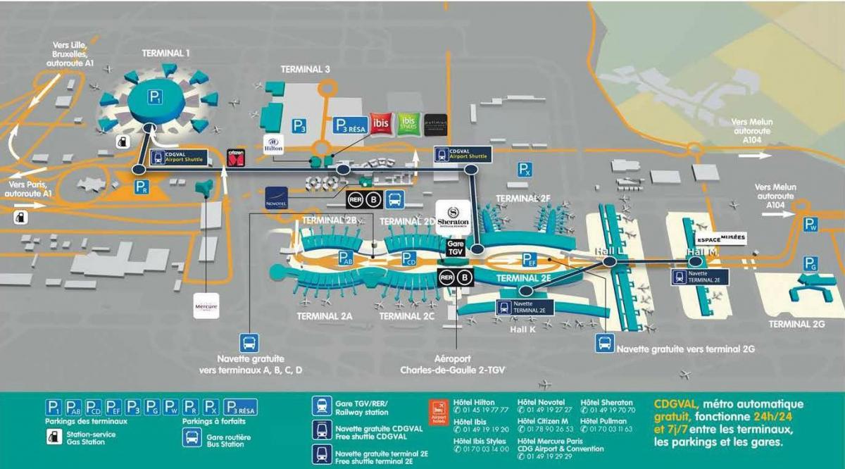 Mapa de aeropuerto de CDG