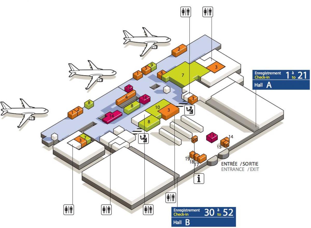 Mapa de CDG aeropuerto terminal 3