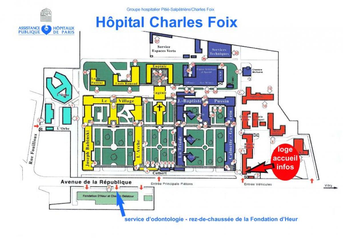 Mapa de Charles-Foix hospital
