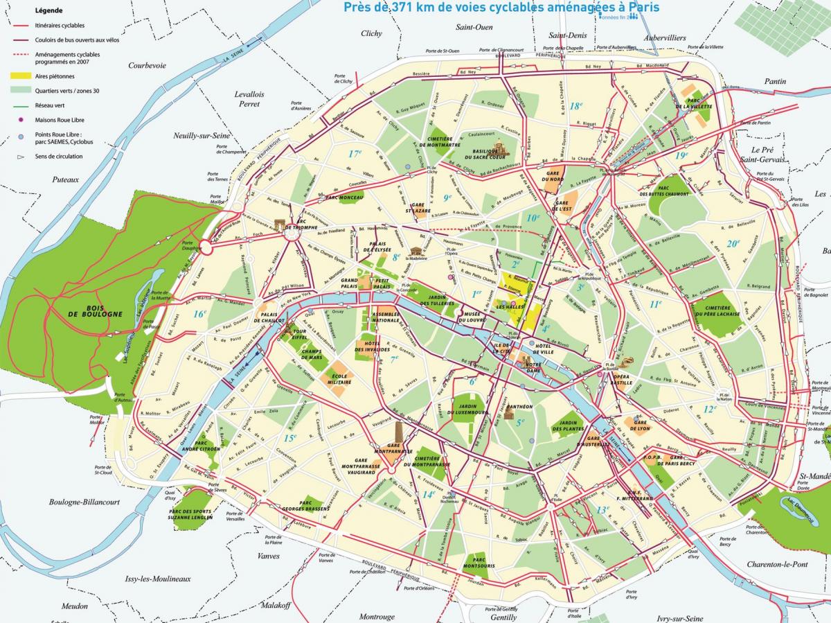 Mapa de rutas de bicicleta