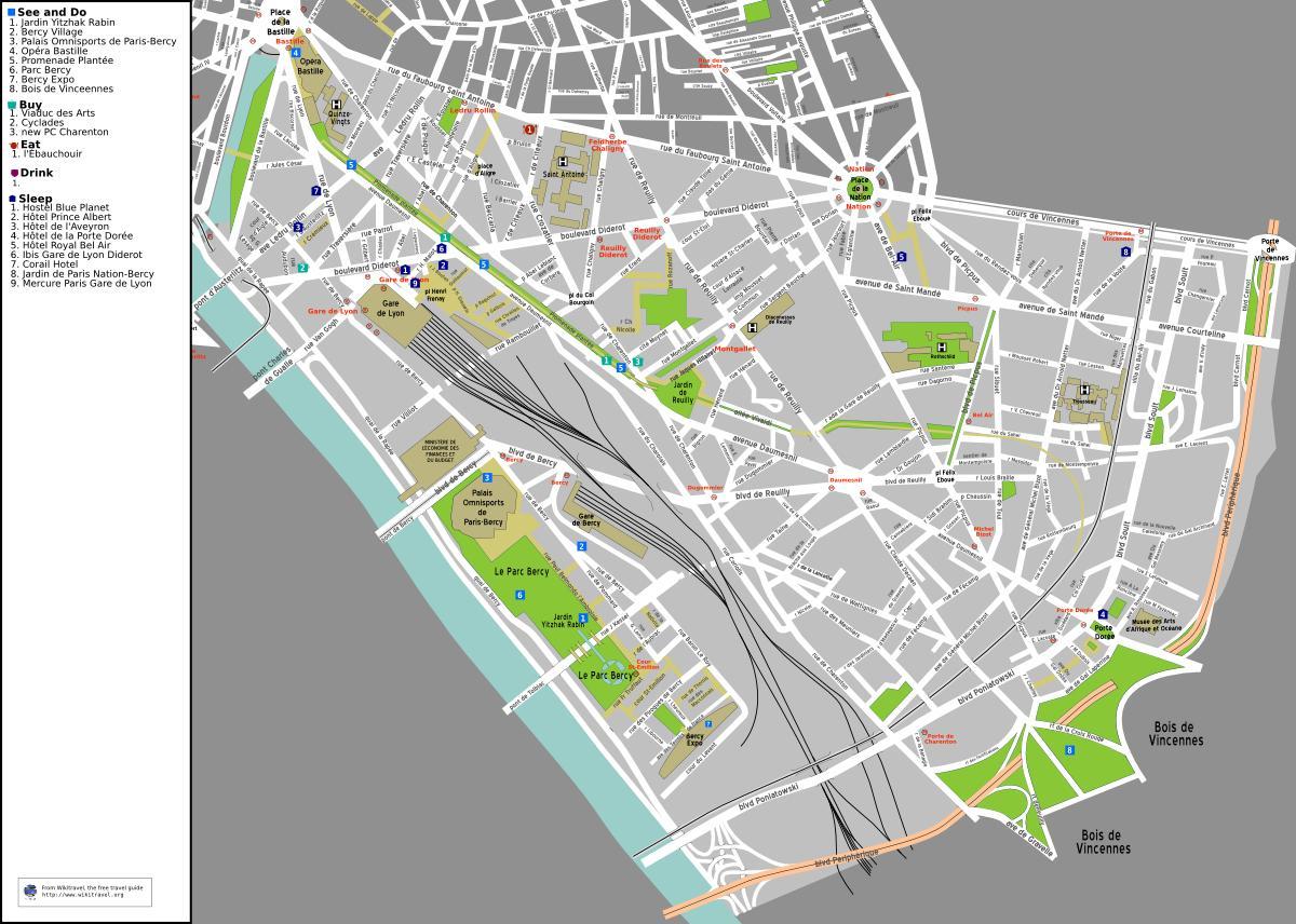 Mapa de distrito 12 de París