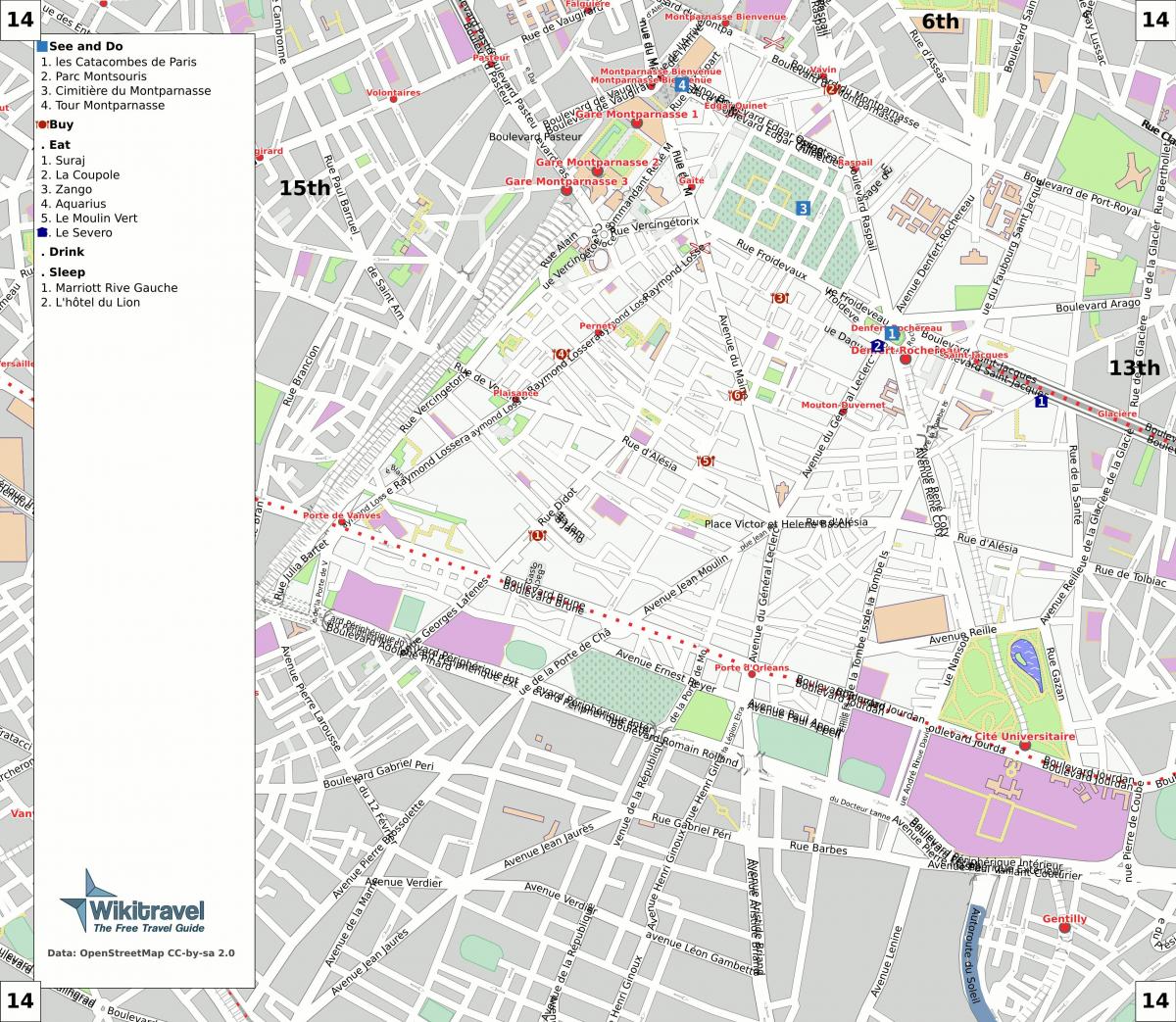 Mapa de distrito 14 de París
