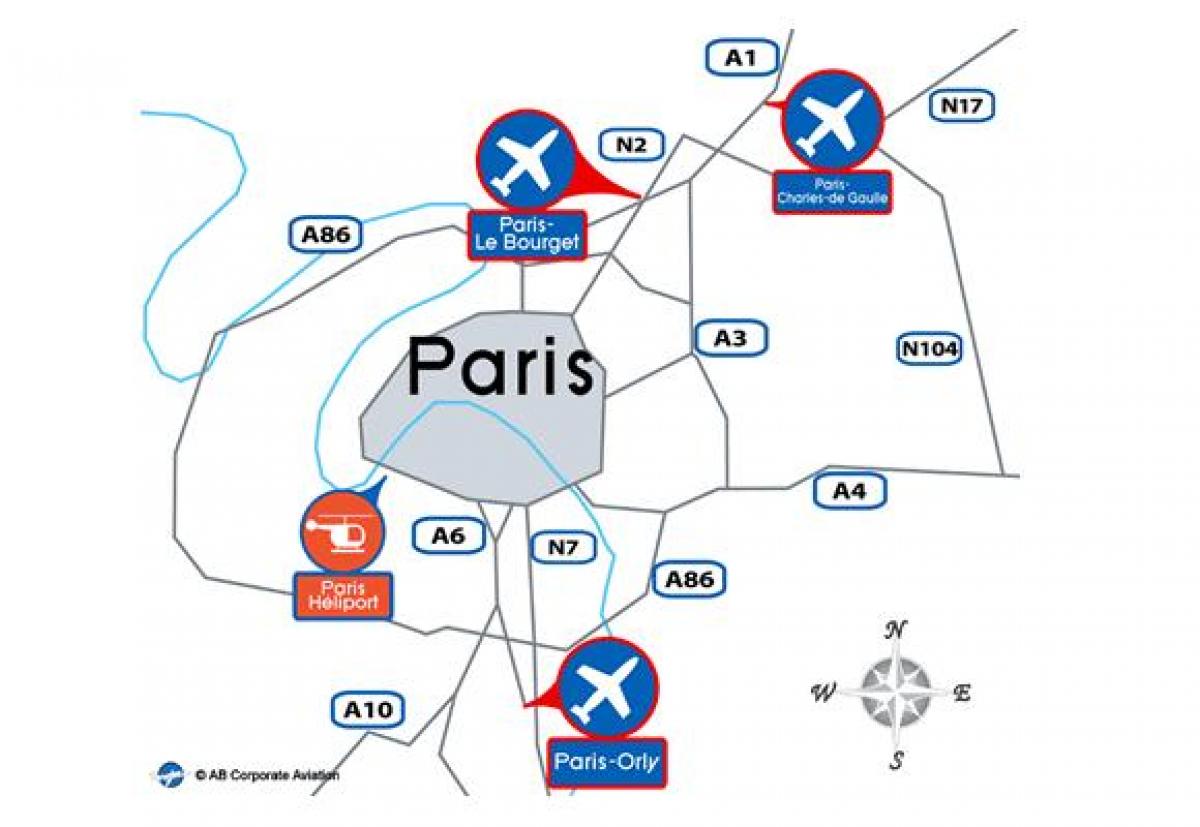Mapa de aeropuerto de París