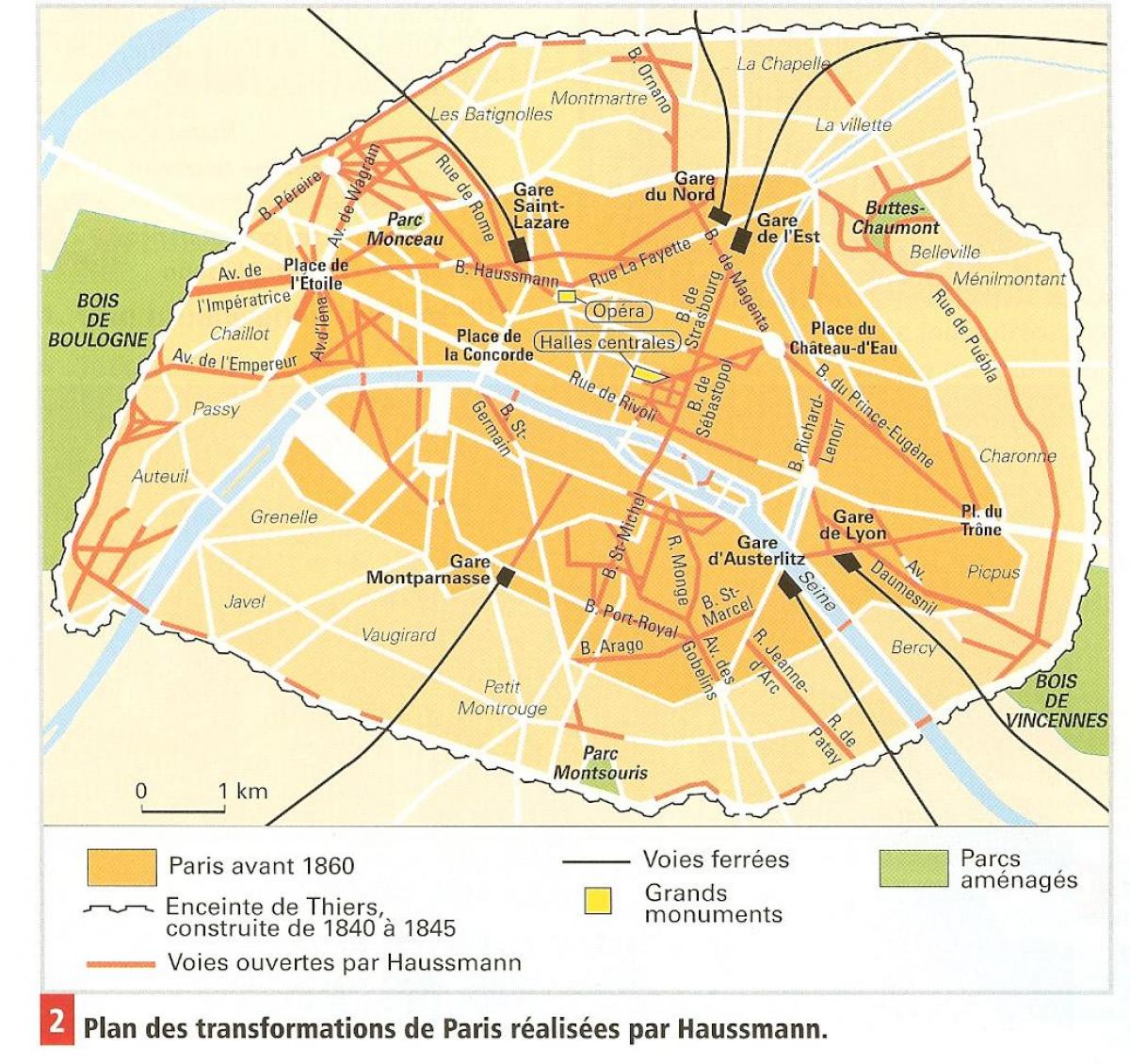 Mapa de Haussmann de París