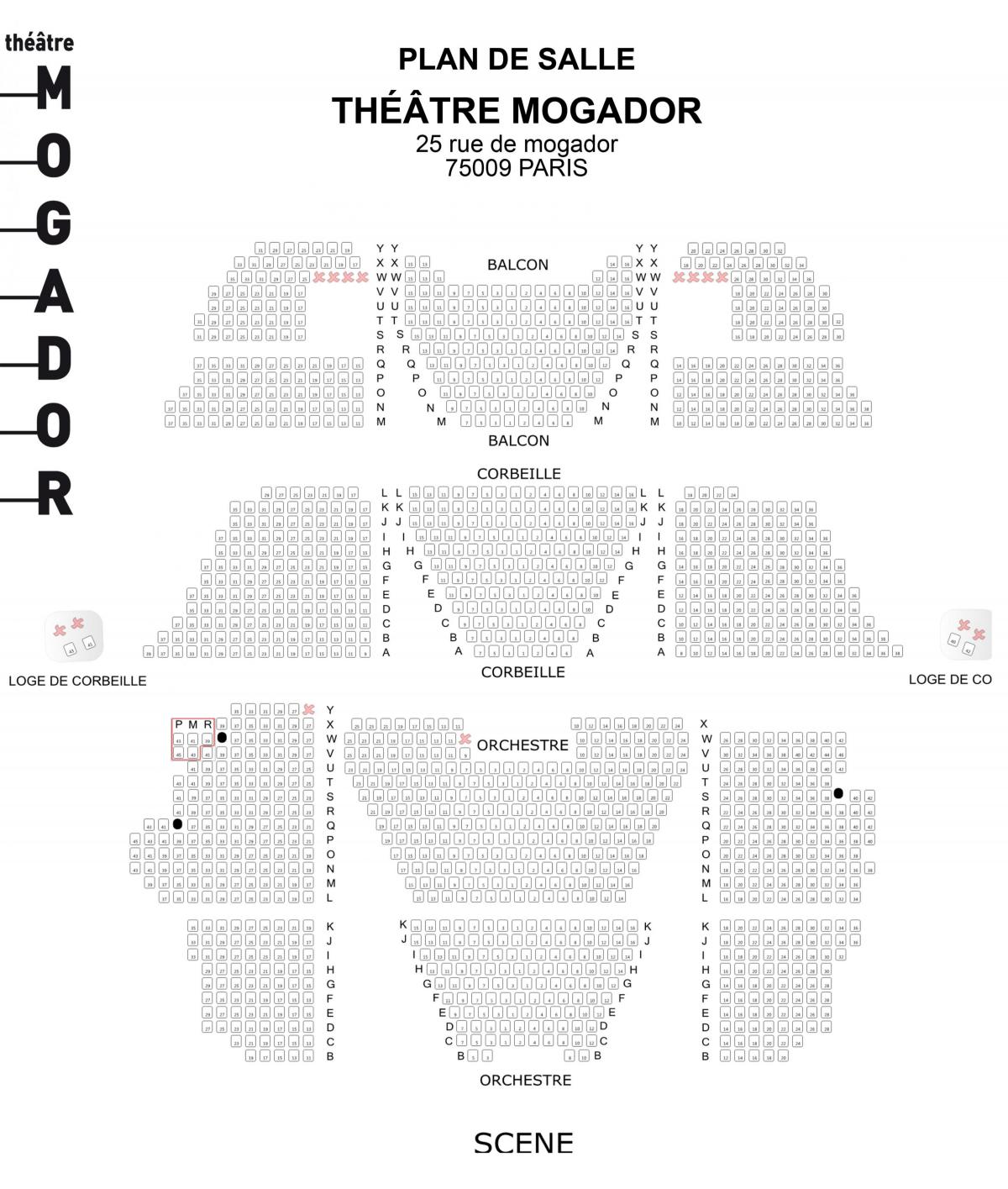 Mapa de La Théâtre Mogador