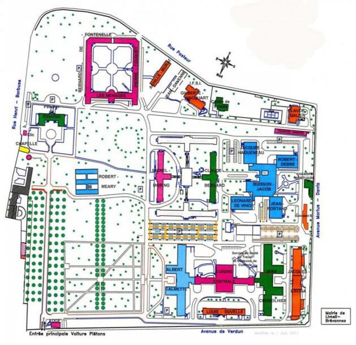 Mapa de Emile-Roux hospital