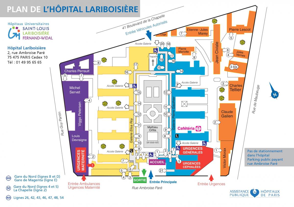 Mapa de hospital Lariboisiere