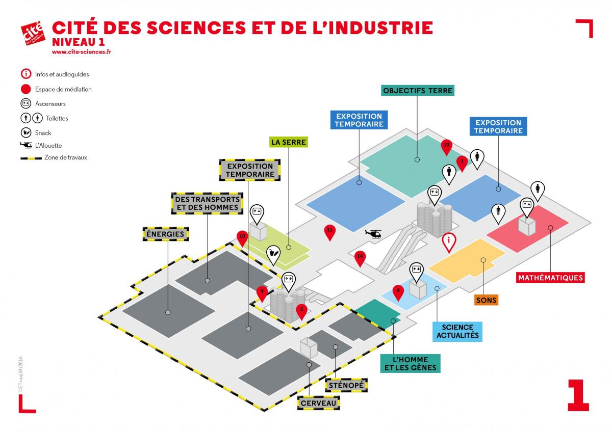 Mapa de La Cité des Sciences et de l'Industrie de Nivel 1