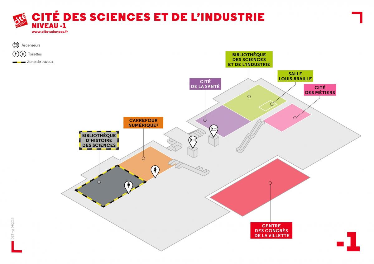 Mapa de La Cité des Sciences et de l'Industrie Nivel -1