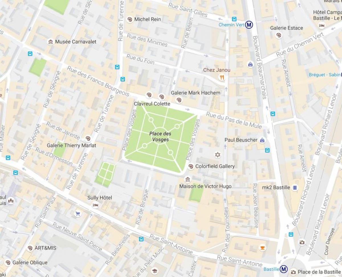 Mapa de La Place des Vosges