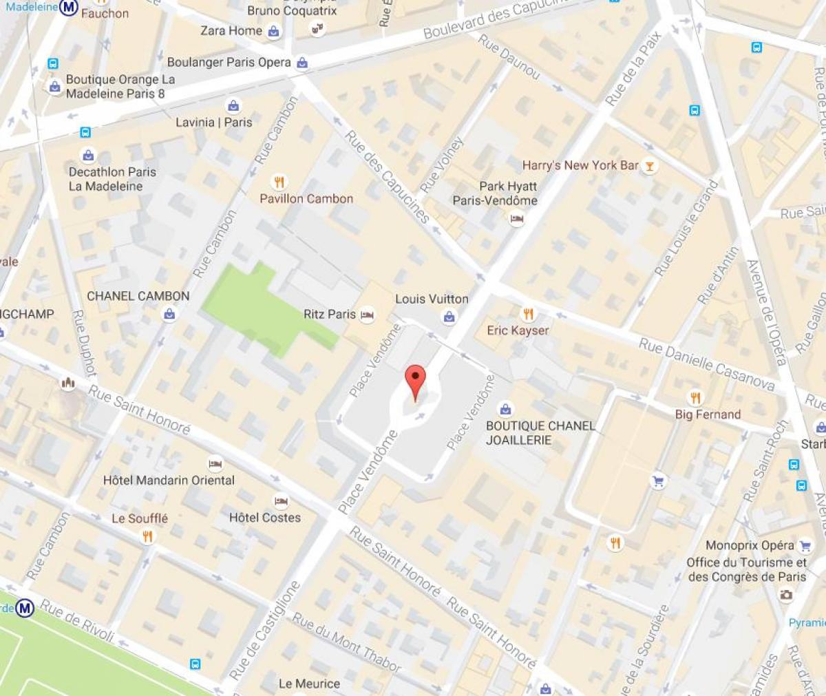 Mapa de La Place Vendôme