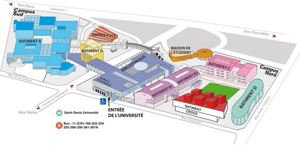 Mapa de la Universidad de París 8