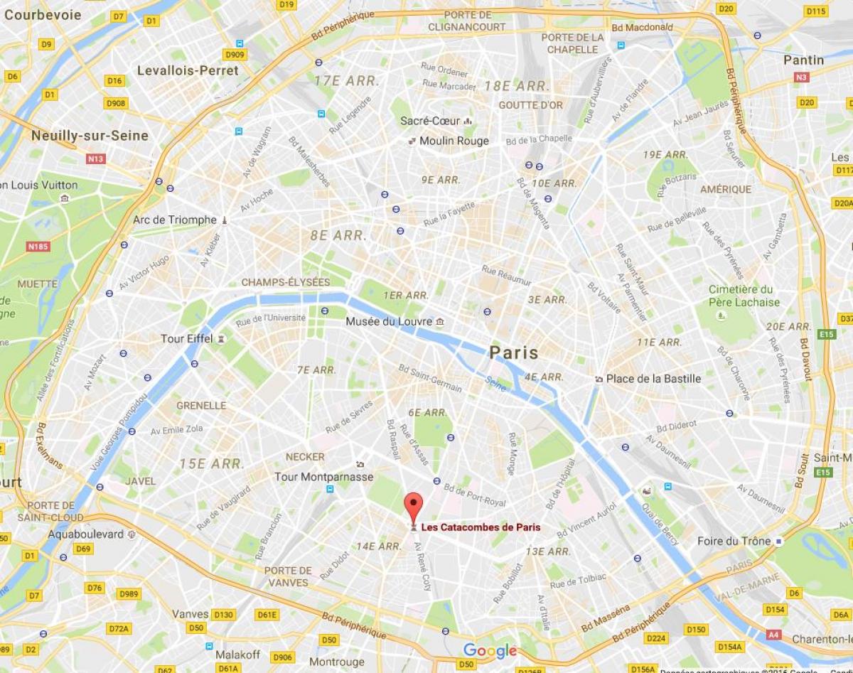 Mapa de las Catacumbas de París
