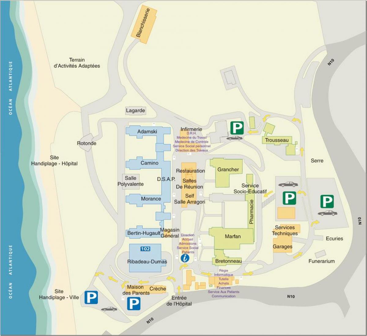 Mapa de Marin de Hendaya hospital