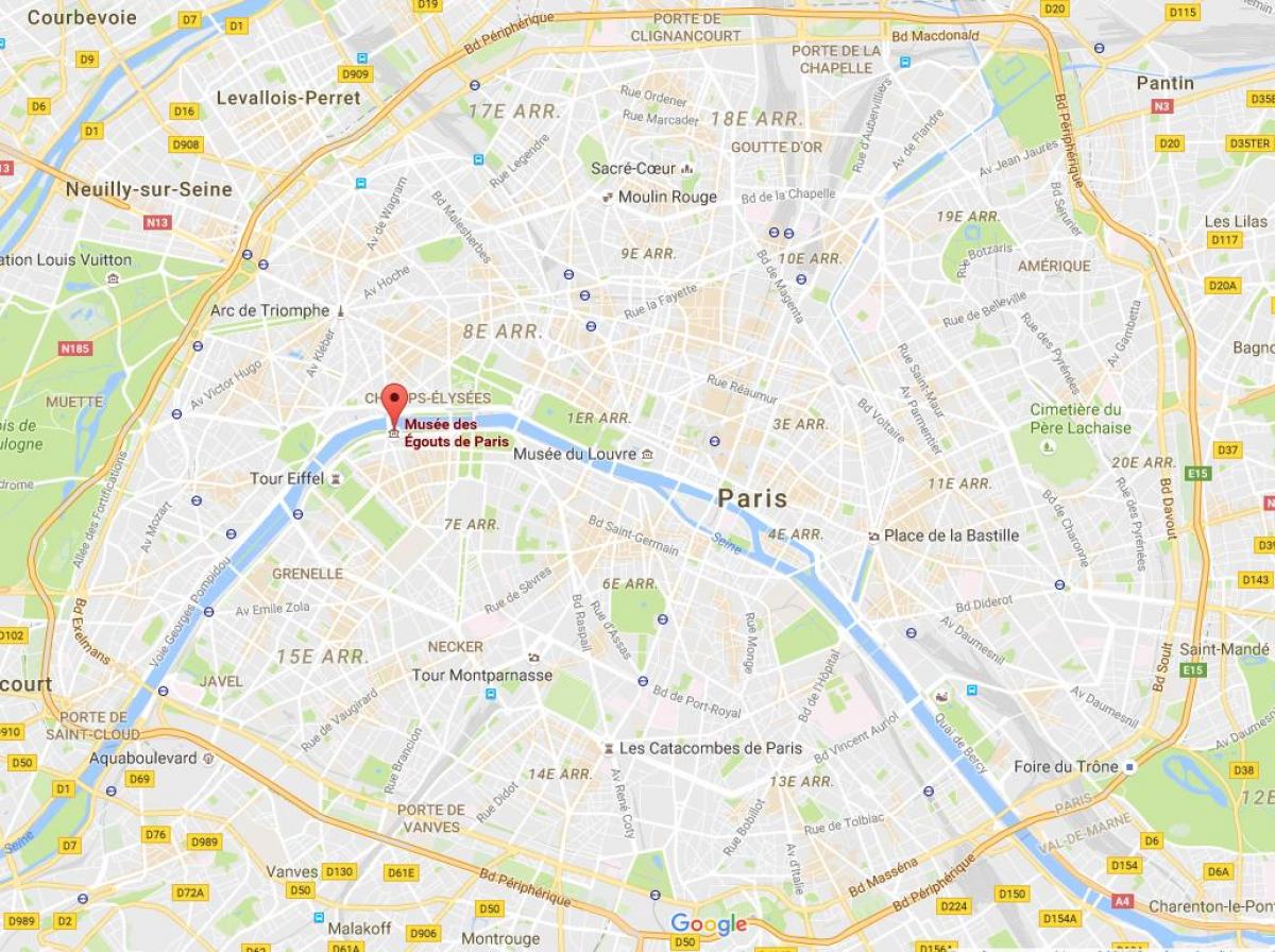Mapa de las alcantarillas de París