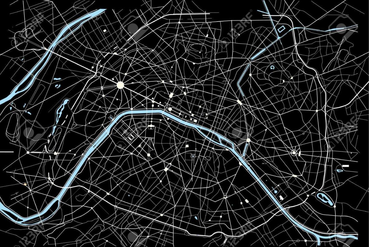 Mapa de París en Blanco y Negro
