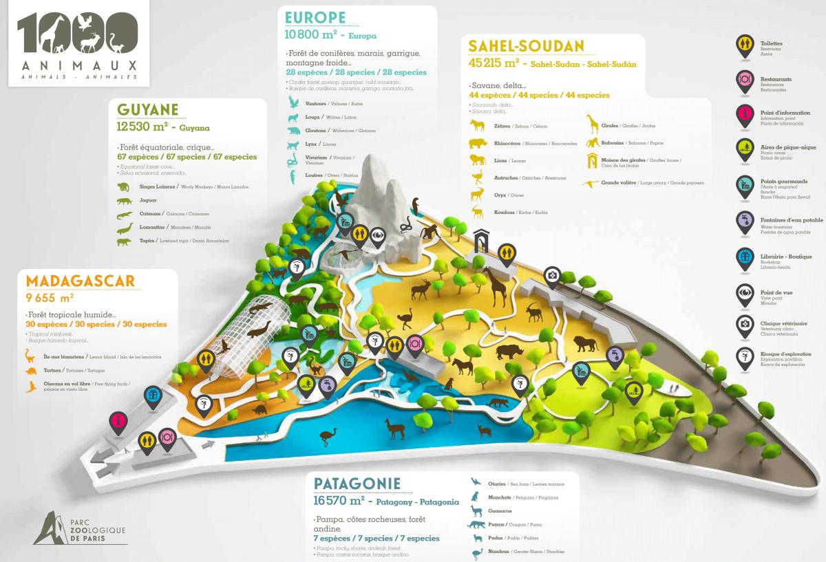 Mapa de París, el Parque Zoológico de