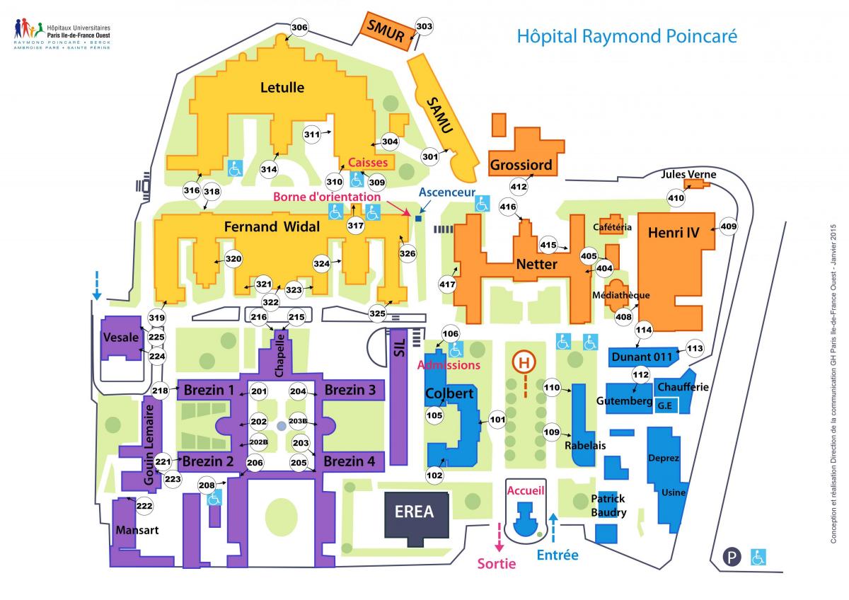 Mapa de Raymond-Poincaré hospital