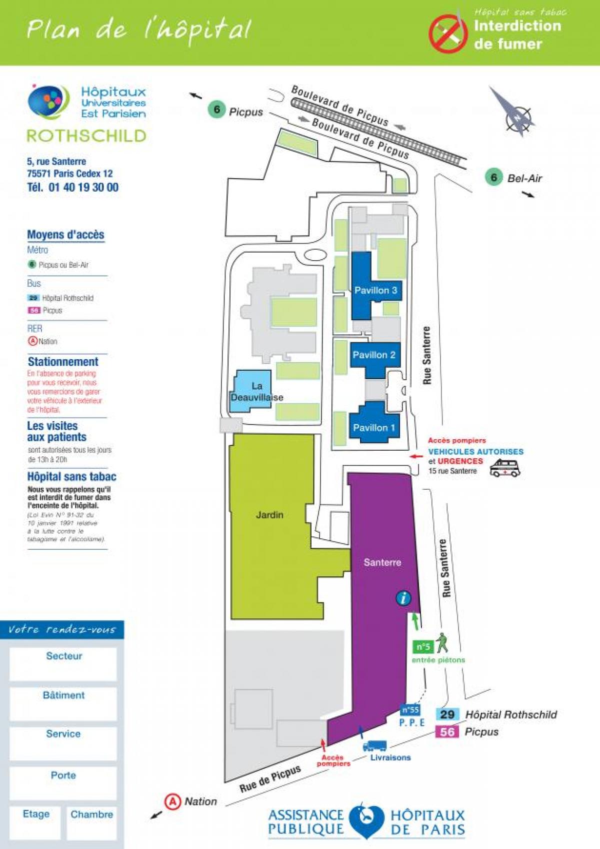 Mapa de Rothschild hospital