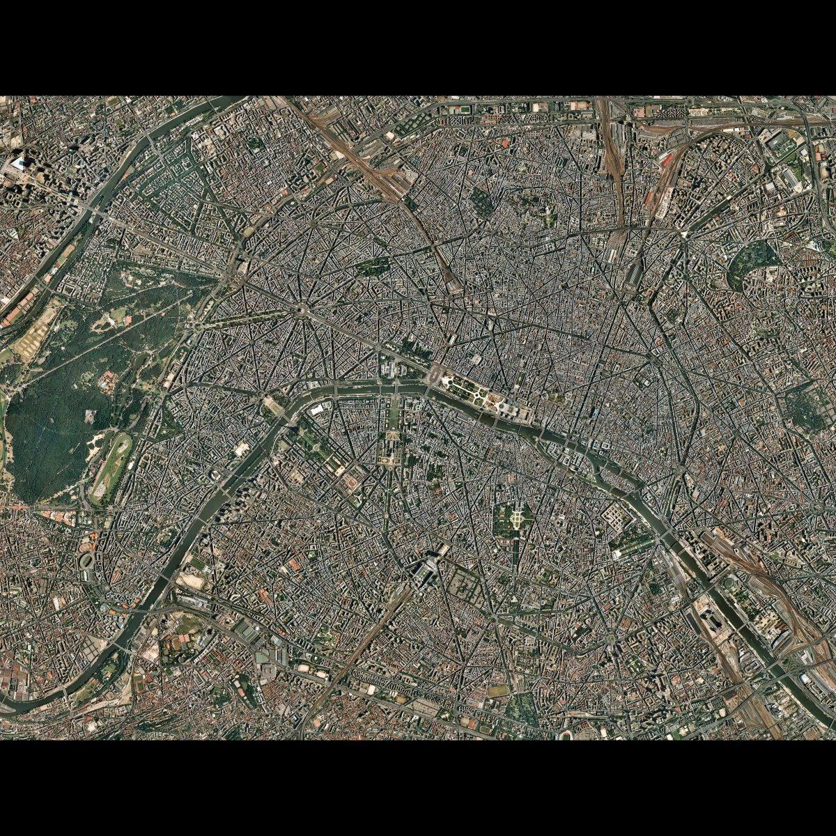 Mapa de satélite de París