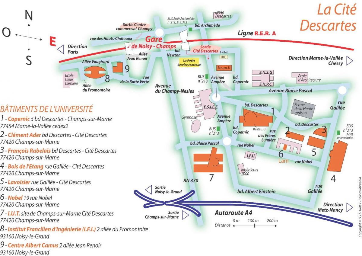 Mapa de la Universidad de París Descartes