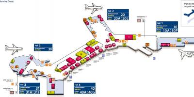 Mapa de West aeropuerto de Orly