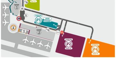 Mapa de parking en el aeropuerto de Beauvais