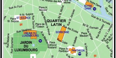 Mapa de El Barrio latino de París