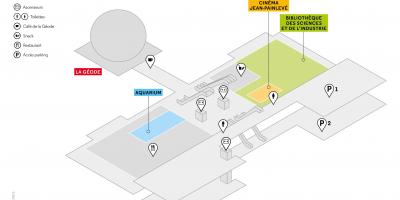 Mapa de La Cité des Sciences et de l'Industrie Nivel -2