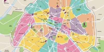 Mapa de los lugares de interés de París