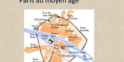 Mapa de París en la Edad Media