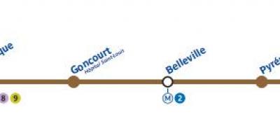 Mapa de París metro línea 11