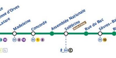 Mapa de París metro línea 12