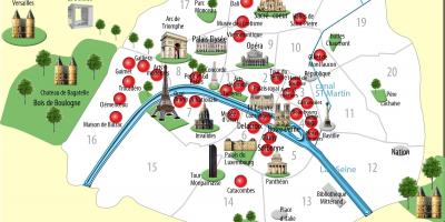 Mapa de los monumentos de parís