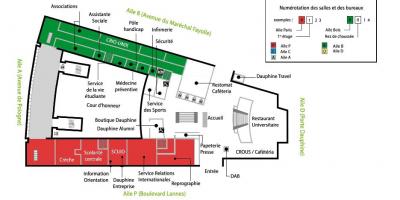 Mapa de la Universidad Dauphine - planta baja